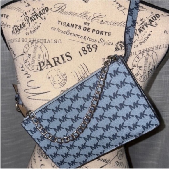 Michael Kors Blue Monogram Crossbody belt bag - Picture 1 of 5